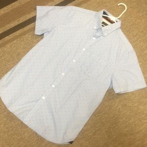 Denim and Flower Button Down Shirt